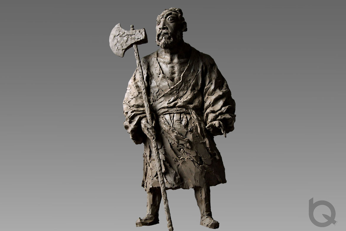 博仟铜雕塑公司铸造的陈咬金人物铸铜雕塑